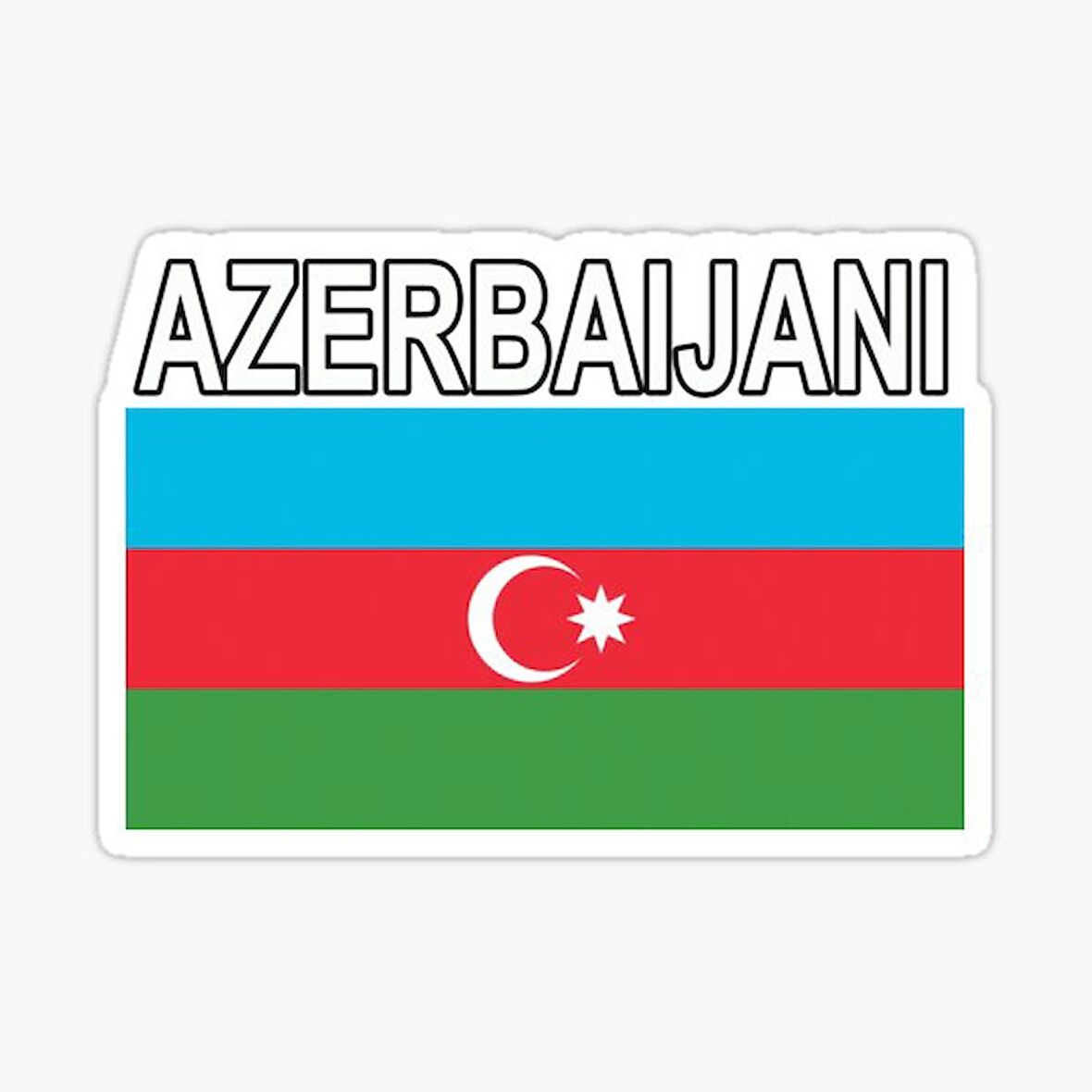 Azerbaycan Azerbaijan 17 Cm Araba Sticker Etiket MD22