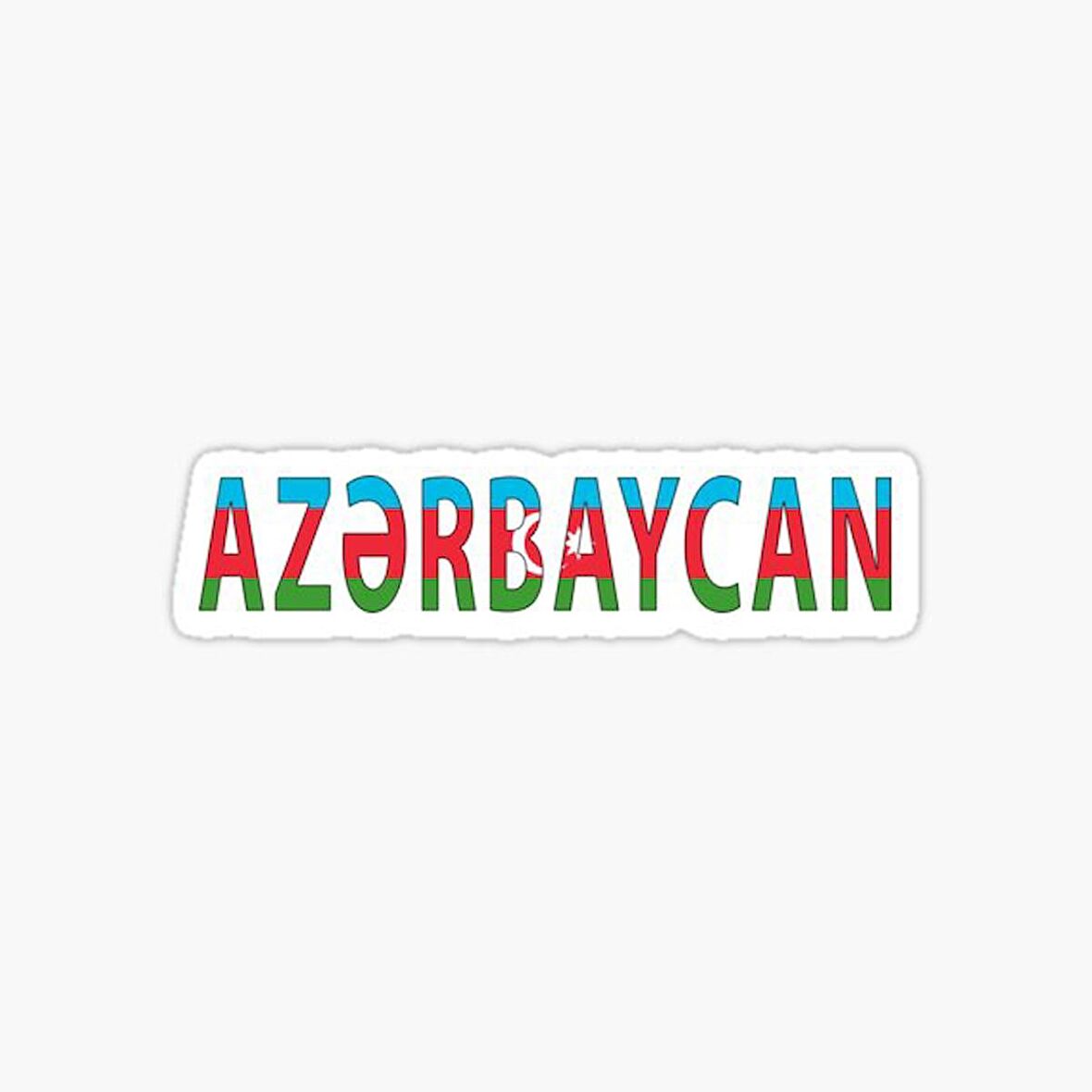 Azerbaycan Azerbaijan 18 Cm Araba Arka Cam Sticker MD1