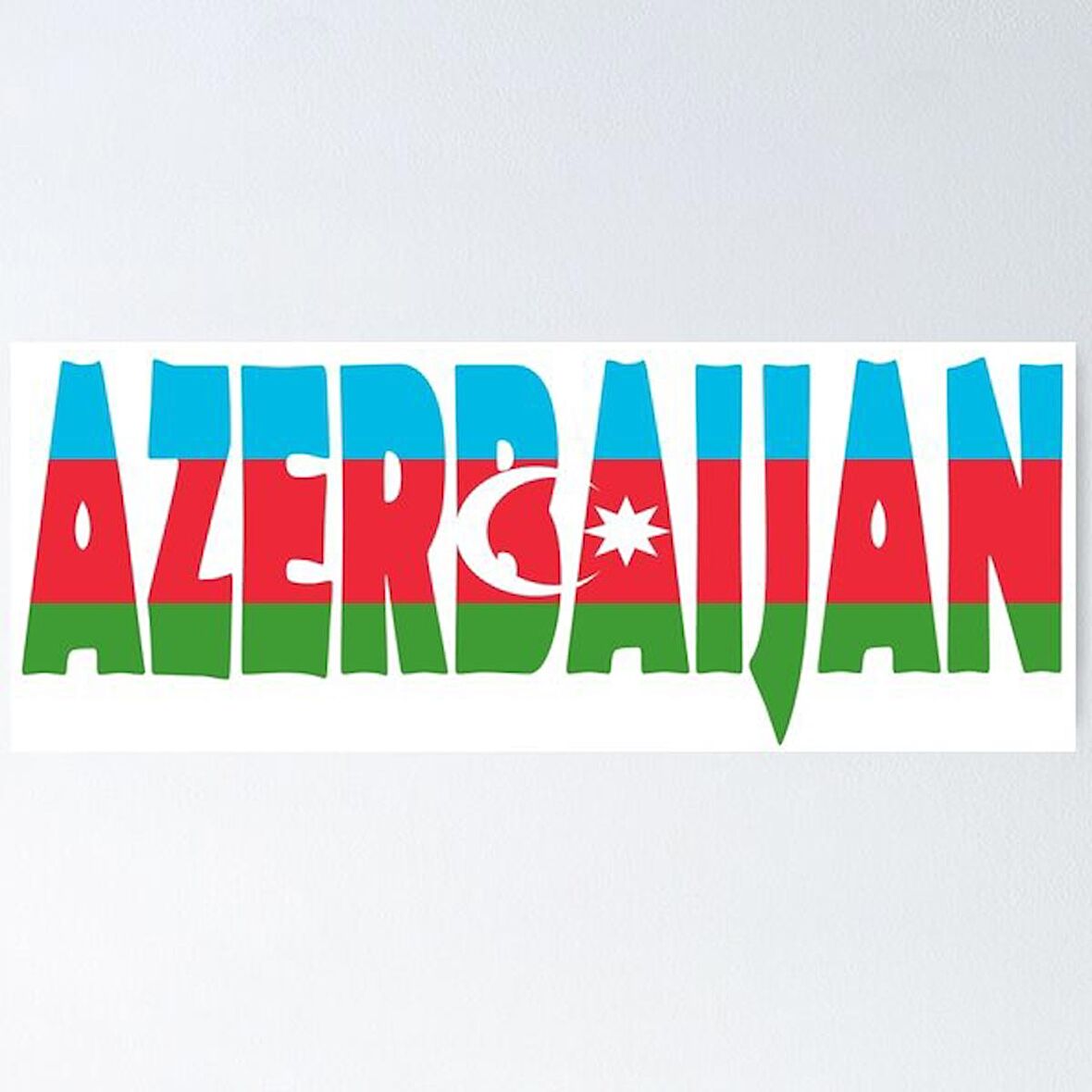 Azerbaycan Azerbaijan 18 Cm Araba Arka Cam Sticker MD2