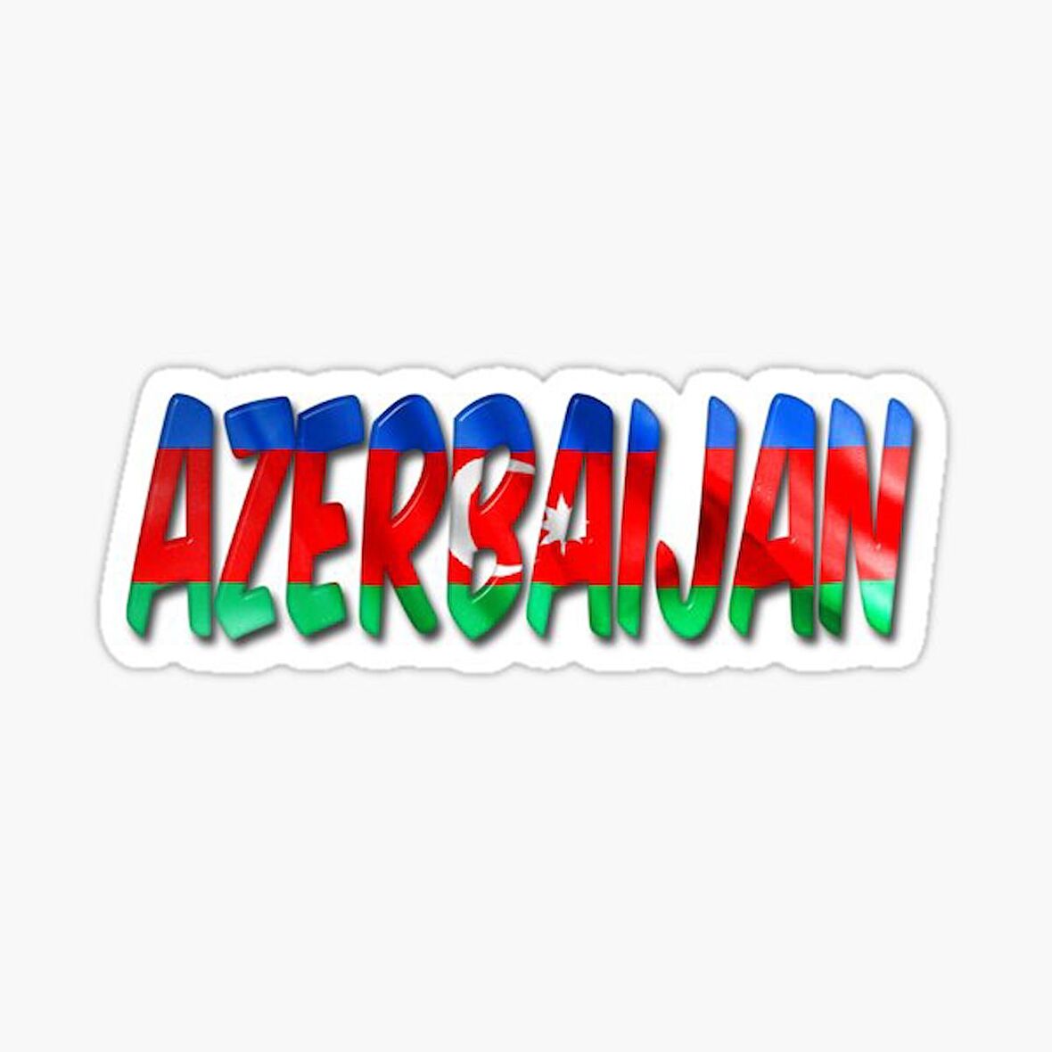 Azerbaycan Azerbaijan 18 Cm Araba Arka Cam Sticker MD14