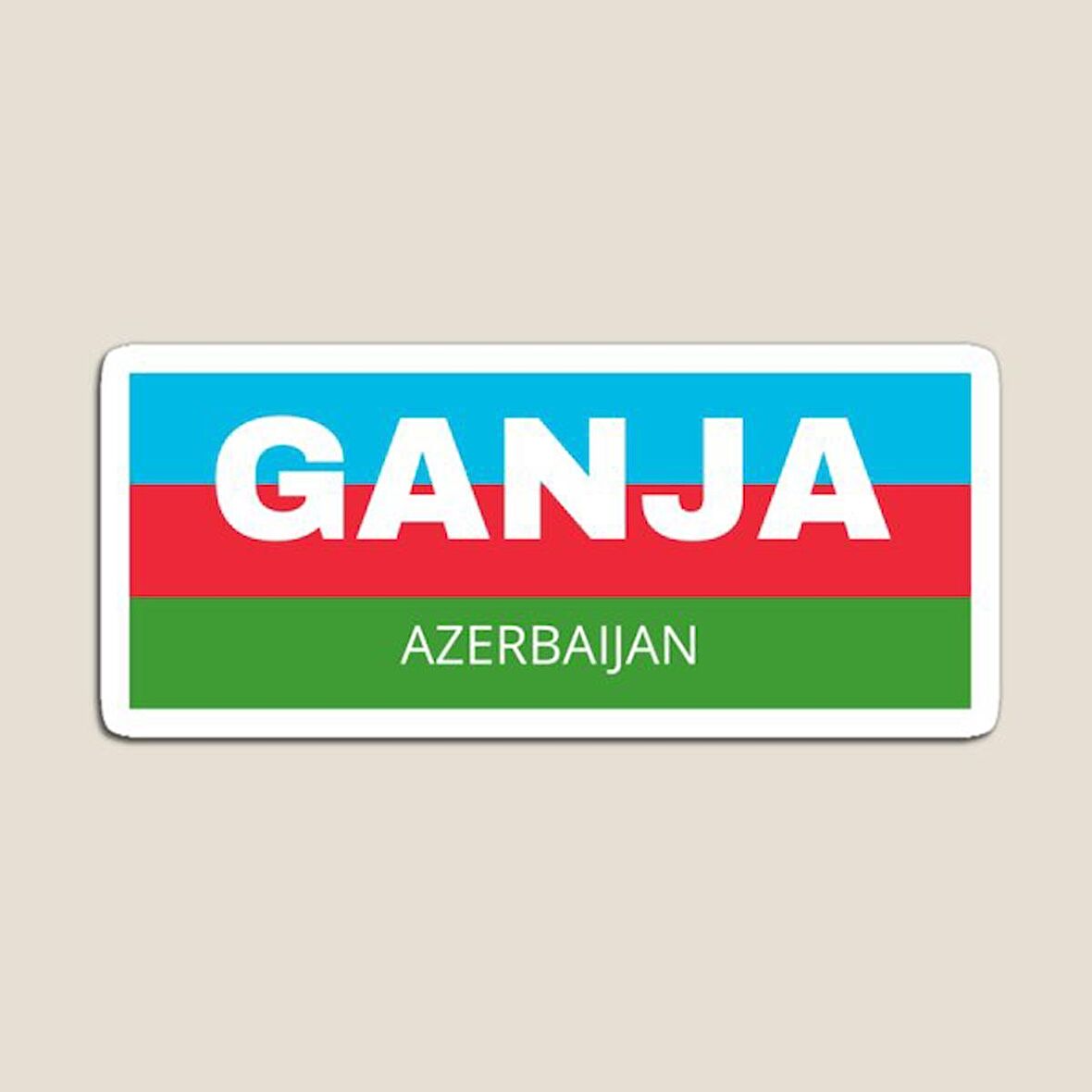 Azerbaycan Azerbaijan Ganja 17 Cm Araba Sticker Etiket