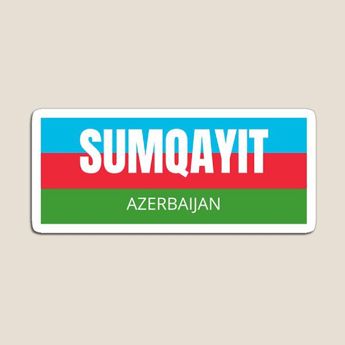 Azerbaycan Azerbaijan Sumqayit 17 Cm Araba Sticker Etiket