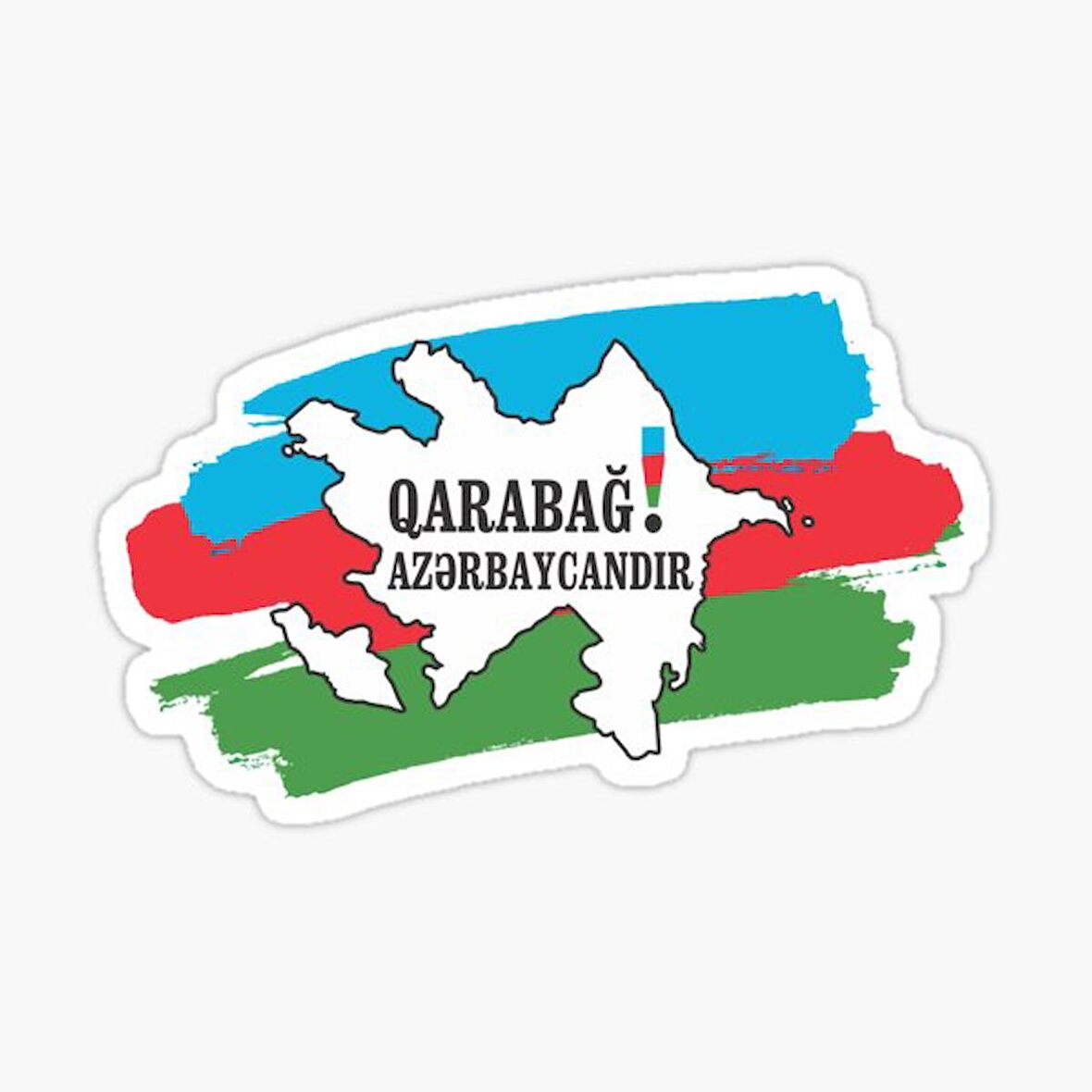 Qarabağ Azerbaijandır 17 Cm Araba Sticker
