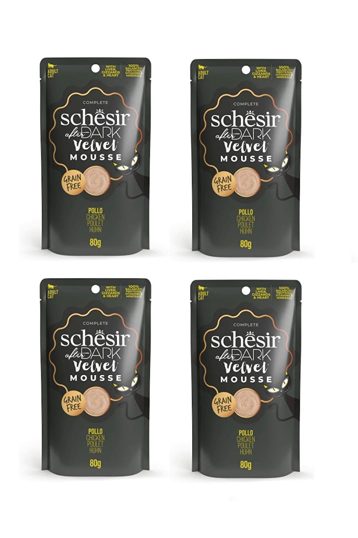 Schesir After Dark Tavuklu Pouch Mousse Kedi Yaş Mama 80 Gr. X 4 Adet