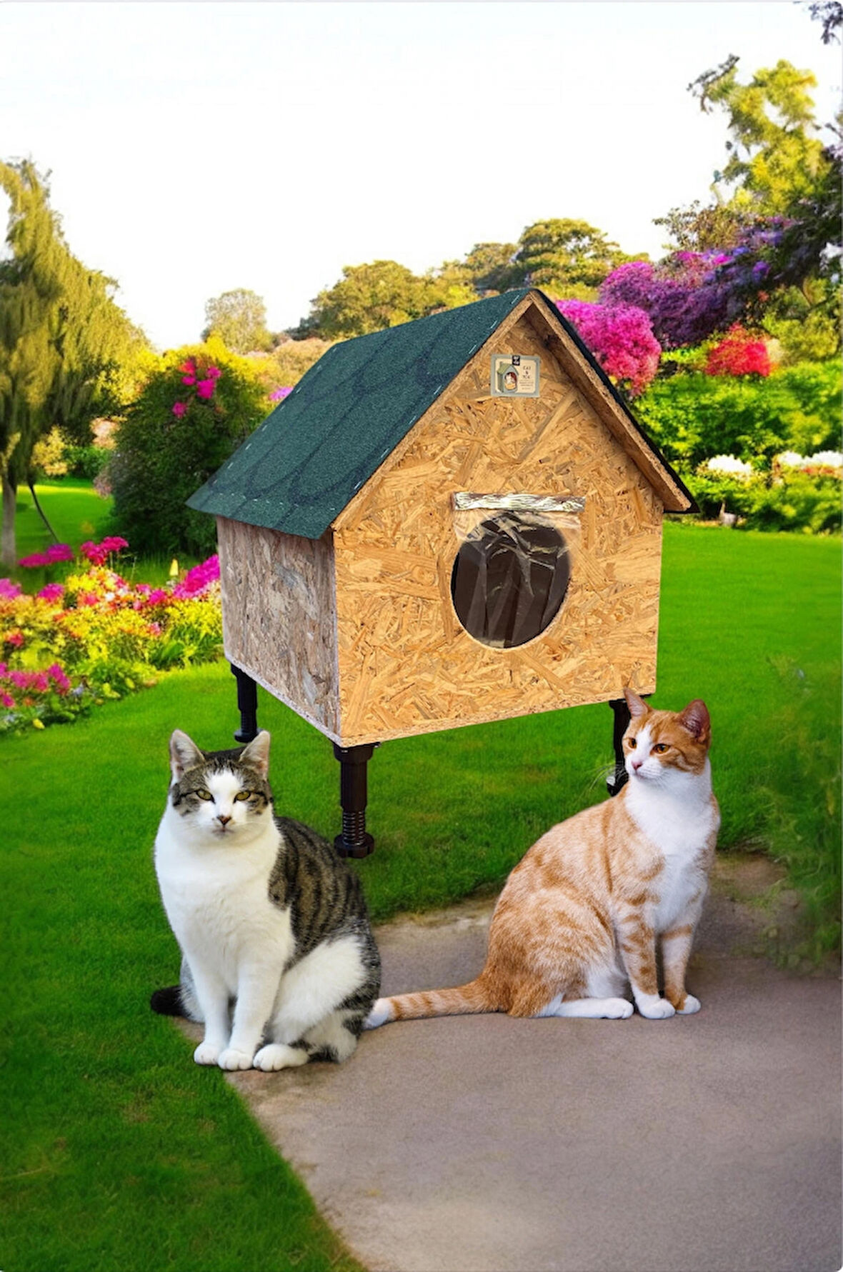Kedi evi kedi yuvası 2 KEDİLİK  iç ve dış mekan su ve kar yalıtımlı