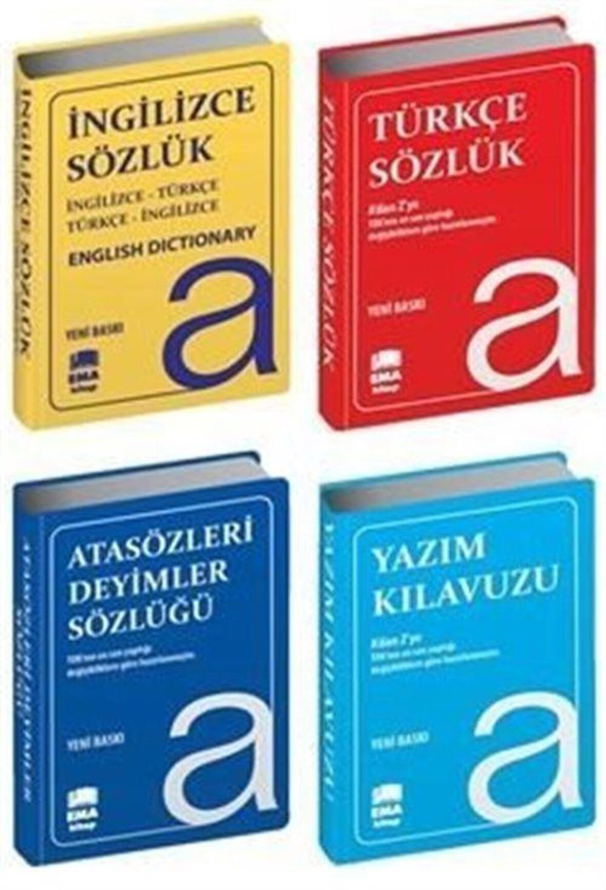 Ema Kitap Sözlük Seti Türkçe-İngilizce-Atasözleri ve Yazım Klavuzu (4 Kitap Set Biala Kapak) / Kolektif