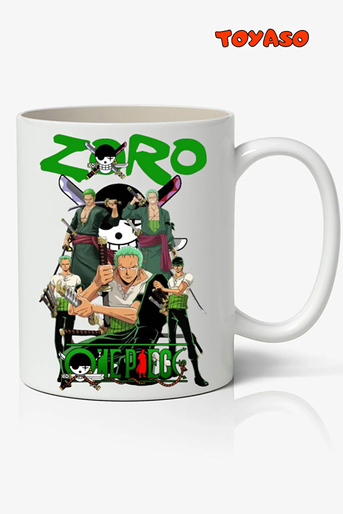 One Piece Roronoa Zoro Anime Temalı Beyaz Kupa Bardak Sevgiliye Arkadaşa Hediye