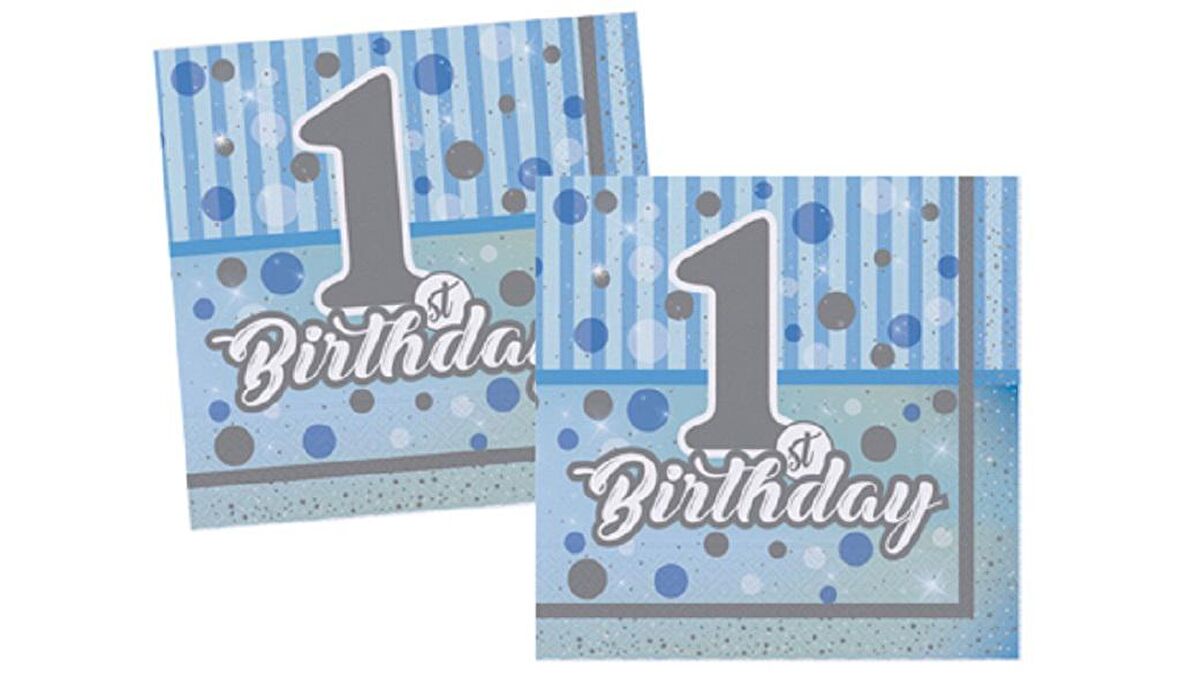 PEÇETE 1 BİRTHDAY MAVİ 16'Lİ