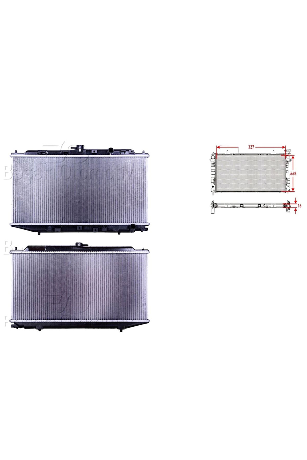 Honda Civic 1.6 88 92 Uyumlu Su Radyatörü Brazing Mt 327X668X16 MM 19010 PM4 004 Wisco