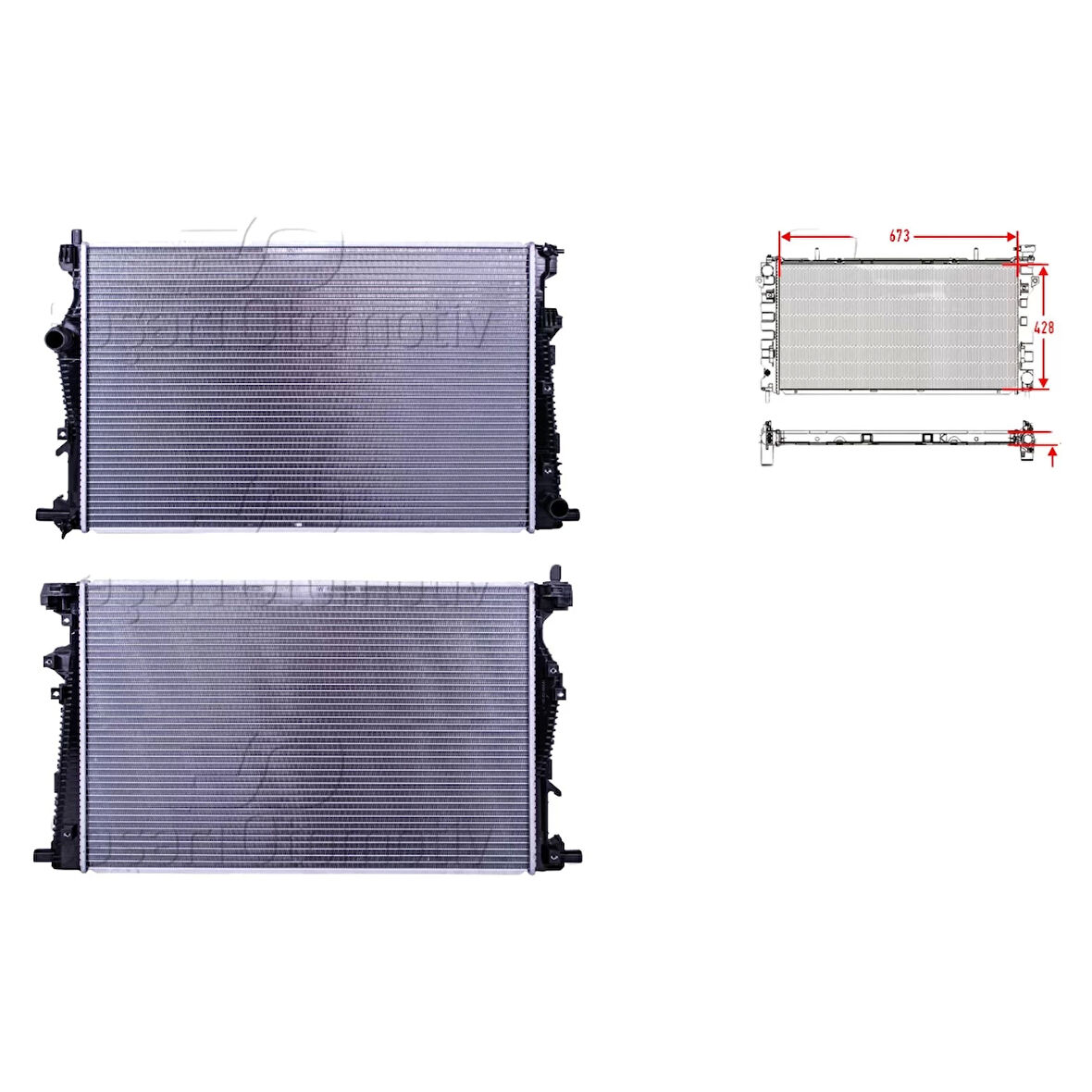 Su Radyatörü - 68284108AA Wisco - Jeep Cherokee (Kl) 2.0-2.2 Crd-2.4-3.2 18 Ve Sonrası Uyumlu