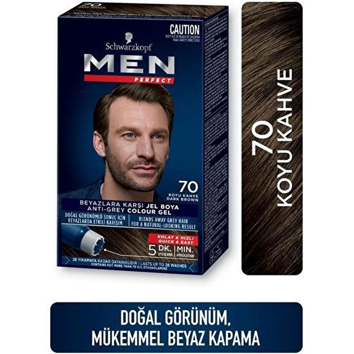 Schwarzkopf Men Perfect Beyazlara Karşı Jel Boya 70 Koyu Kahve