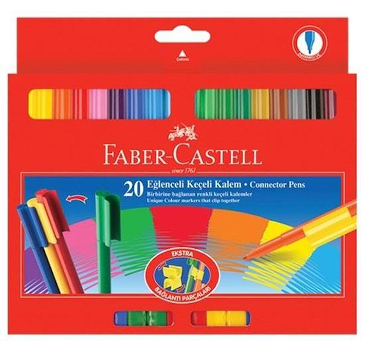 Keçeli Kalem 20 lu Eğlenceli Yaratıcı Set Faber Castell 20 Renk Eğlenceli Keçeli Kalem Seti