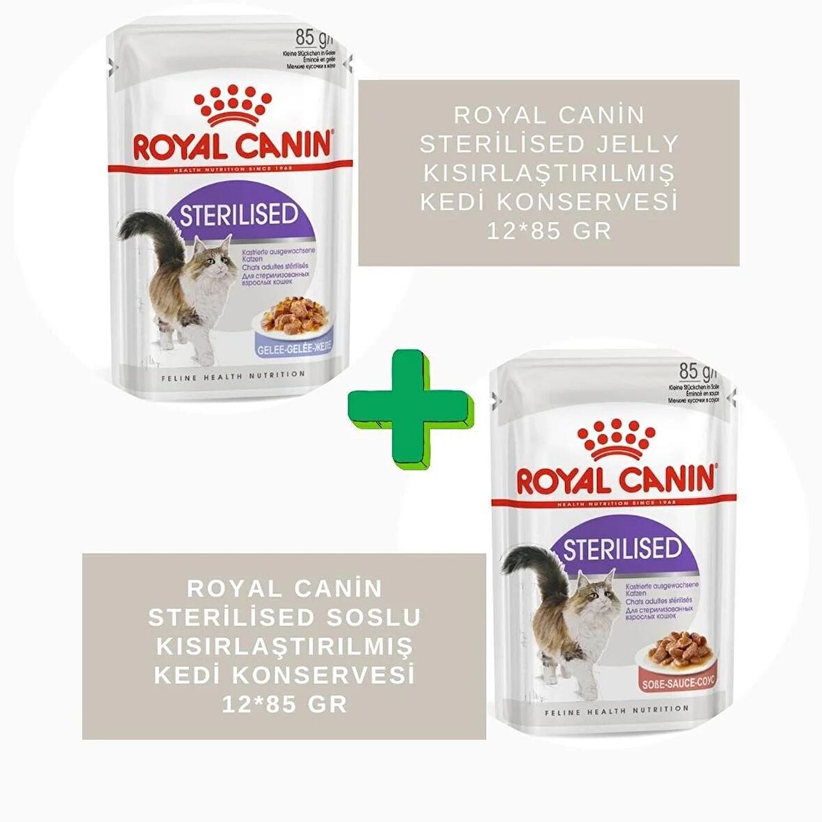 Royal Canin Sterilised Jelly 12*85G + Gravy 12*85G Kedi Konservesi