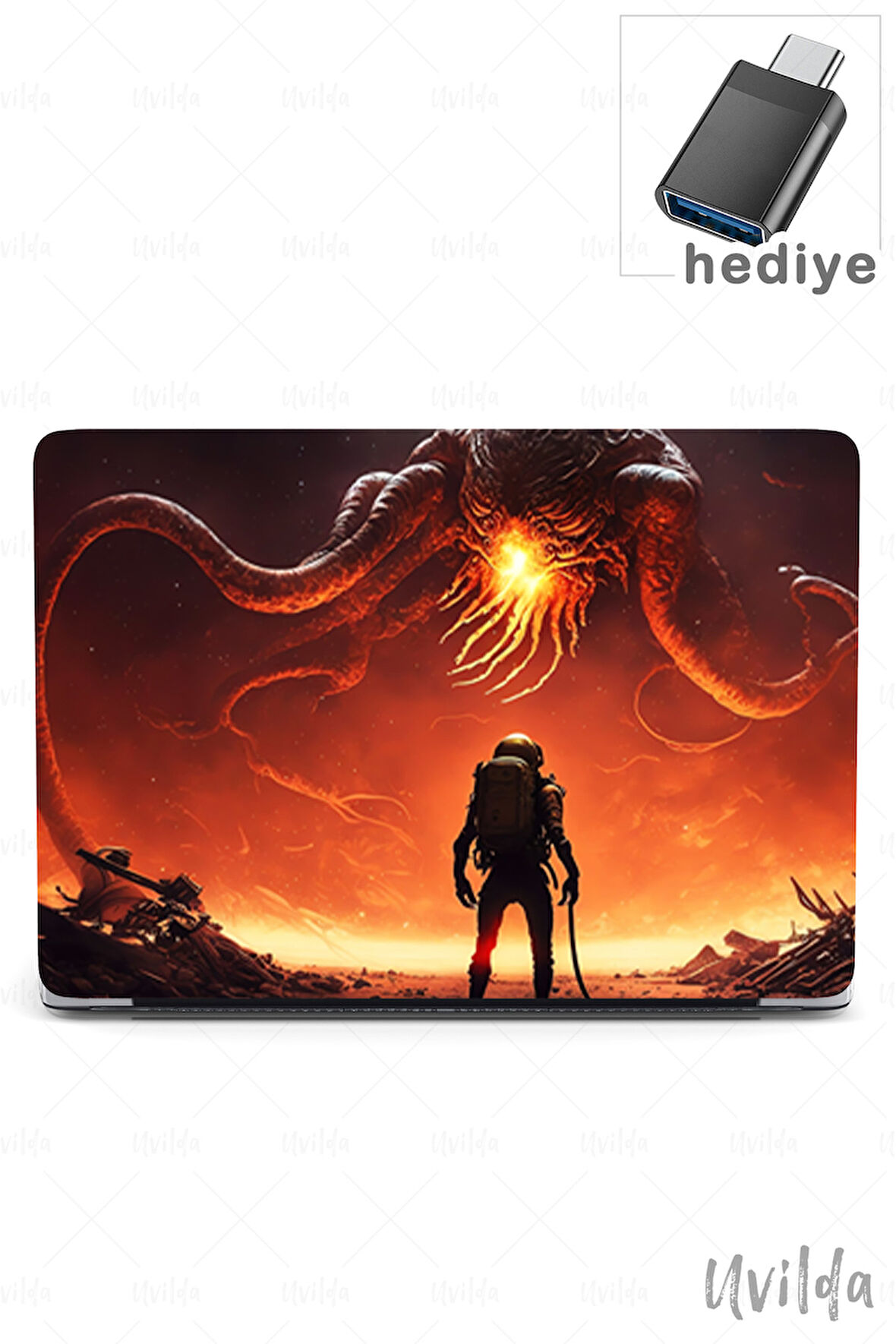 MacBook Air 13.6 A3113 A2681 uyumlu Kaos-10 4K Msoft Baskı Behemoth Savaşçı