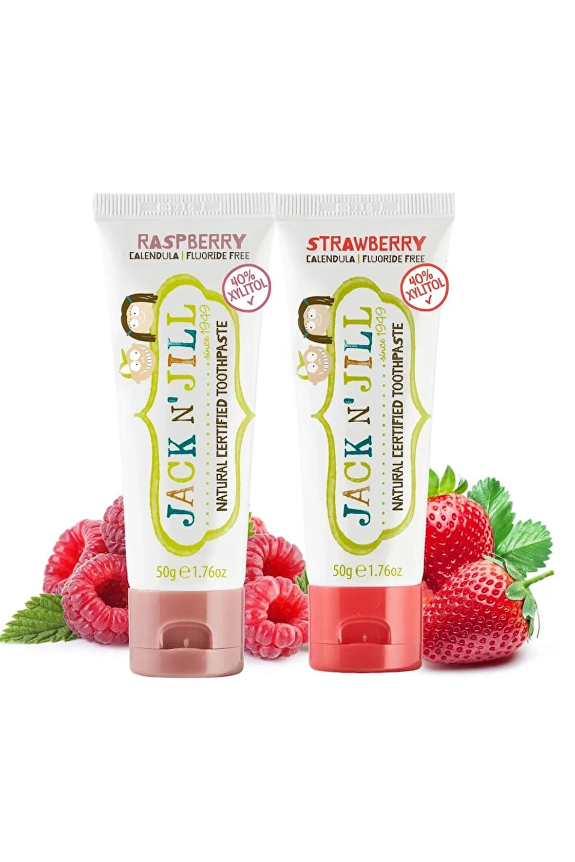Jack N Jill Doğal Diş Macunu - Çilek & Ahududu 2'li Paket (2X50G)