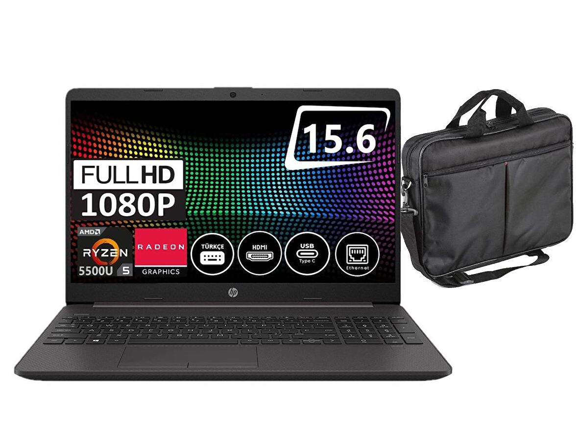 Hp 255 G8 Ryzen 5 5500U 32 GB 1 TBSSD Windows 10 Home 15.6" FHD + Çanta 7N4W6AABT114