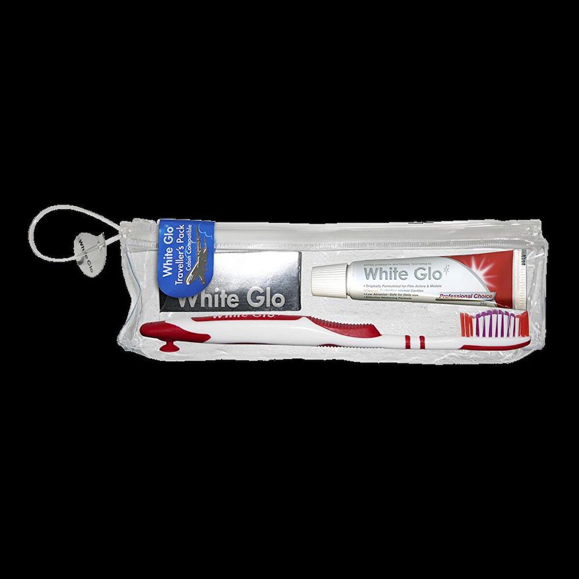 WHITE GLO Travellers Pack Diş Macunu 24 gr + Diş Fırçası Seyahat Seti