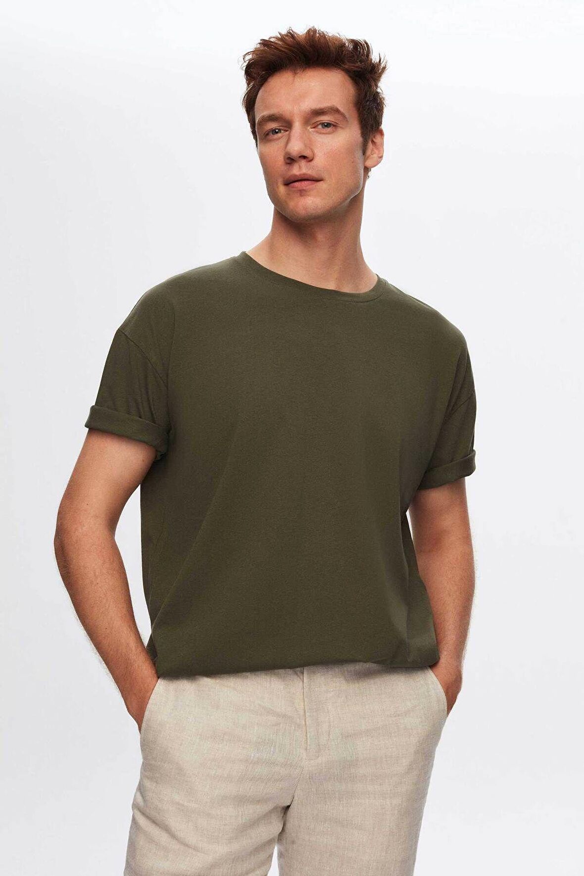 Ds Damat Comfort Haki %100 Pamuk T-Shirt 6HC14ORT02006 6HC14ORT02006