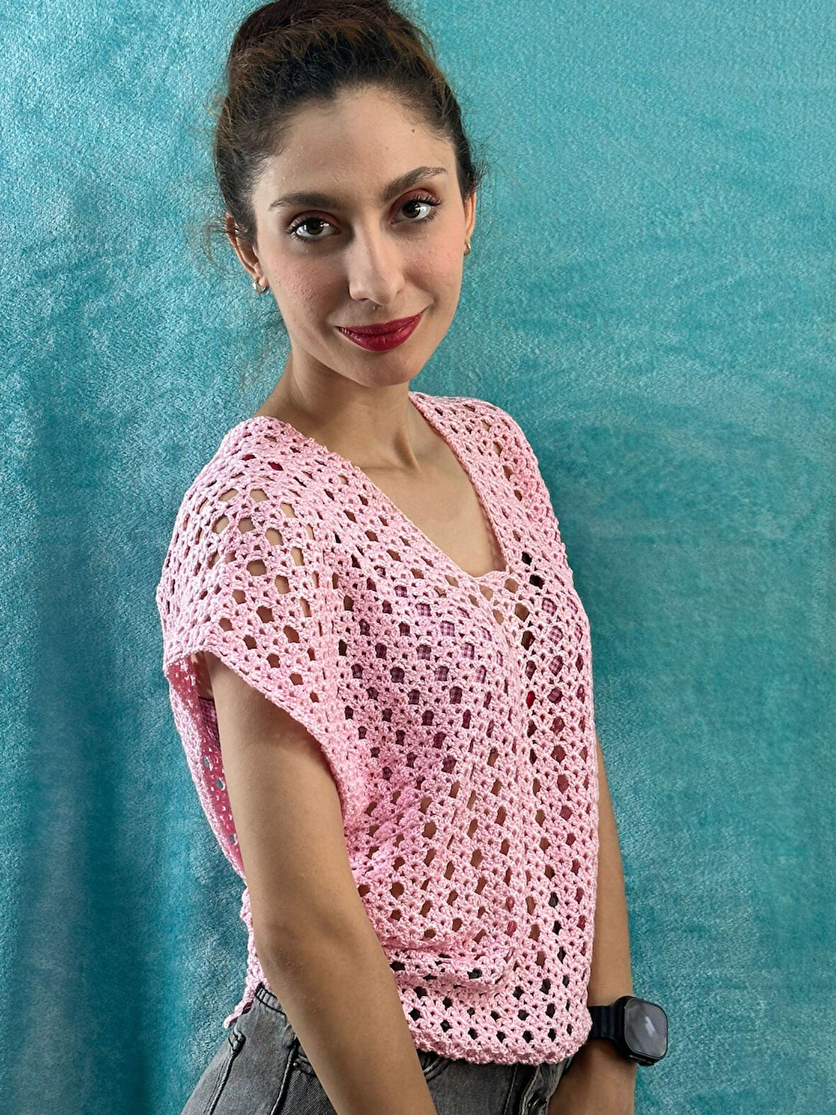 EL ÖRGÜSÜ ÇAPRAZ KADIN BLUZ STANDART BEDEN