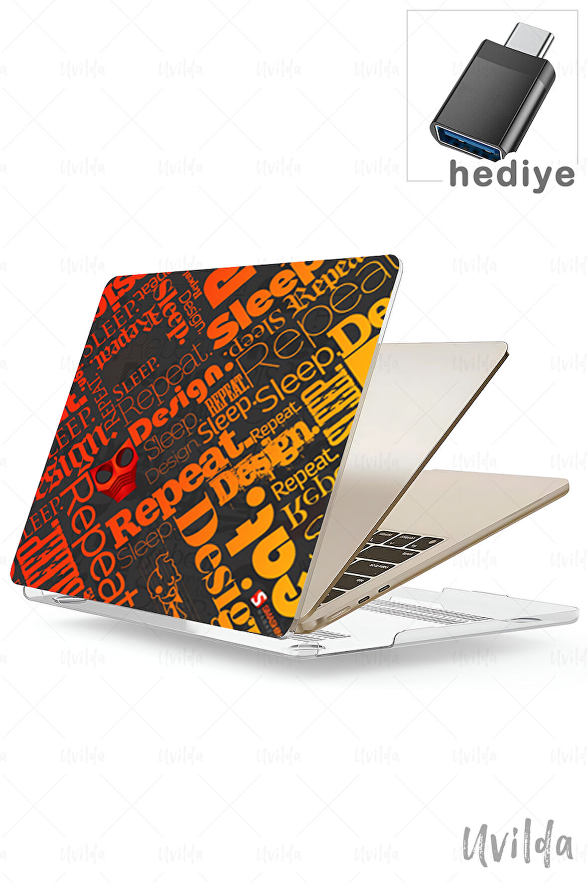 MacBook Pro 13 A2338 A2289 A2251 A2159 A1989 A1708 A1706 uyumlu Kaos-2 Msoft Kılıfı Turuncu Kelime