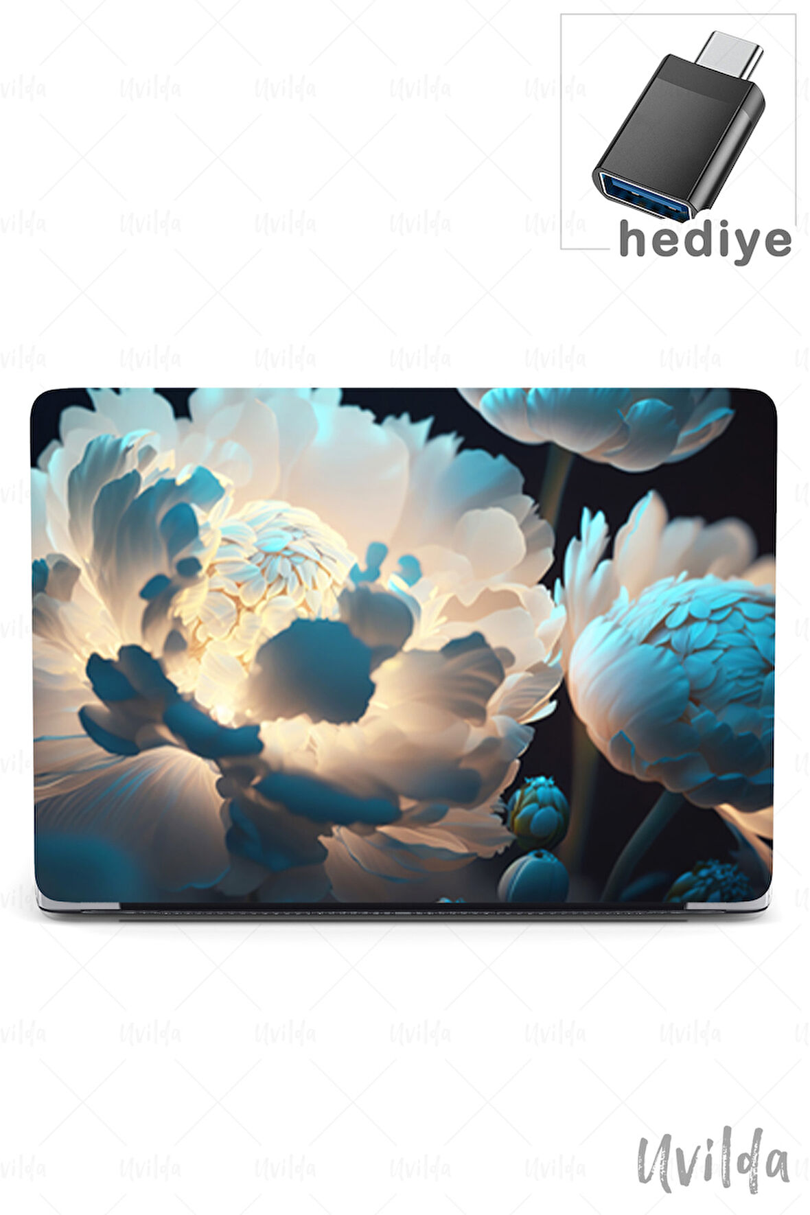 MacBook Air 13.6 A3113 A2681 uyumlu Derin 12 Msoft UV Kapak Neon Şakayık