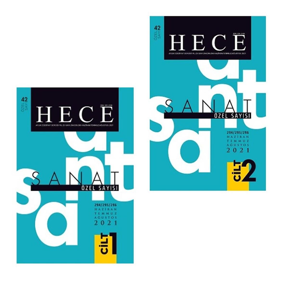 Hece Aylık Edebiyat Dergisi Sanat Özel Sayısı - 2 Cilt Takım ( Sayı 294- 295- 296 ) Yıl 2021