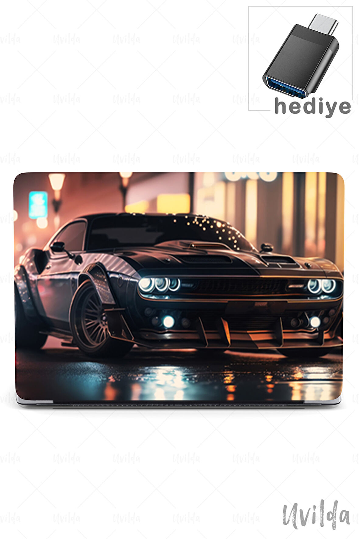MacBook Air 13.6 A3113 A2681 uyumlu Otomo-17 4K Msoft Baskı LED Muscle Car
