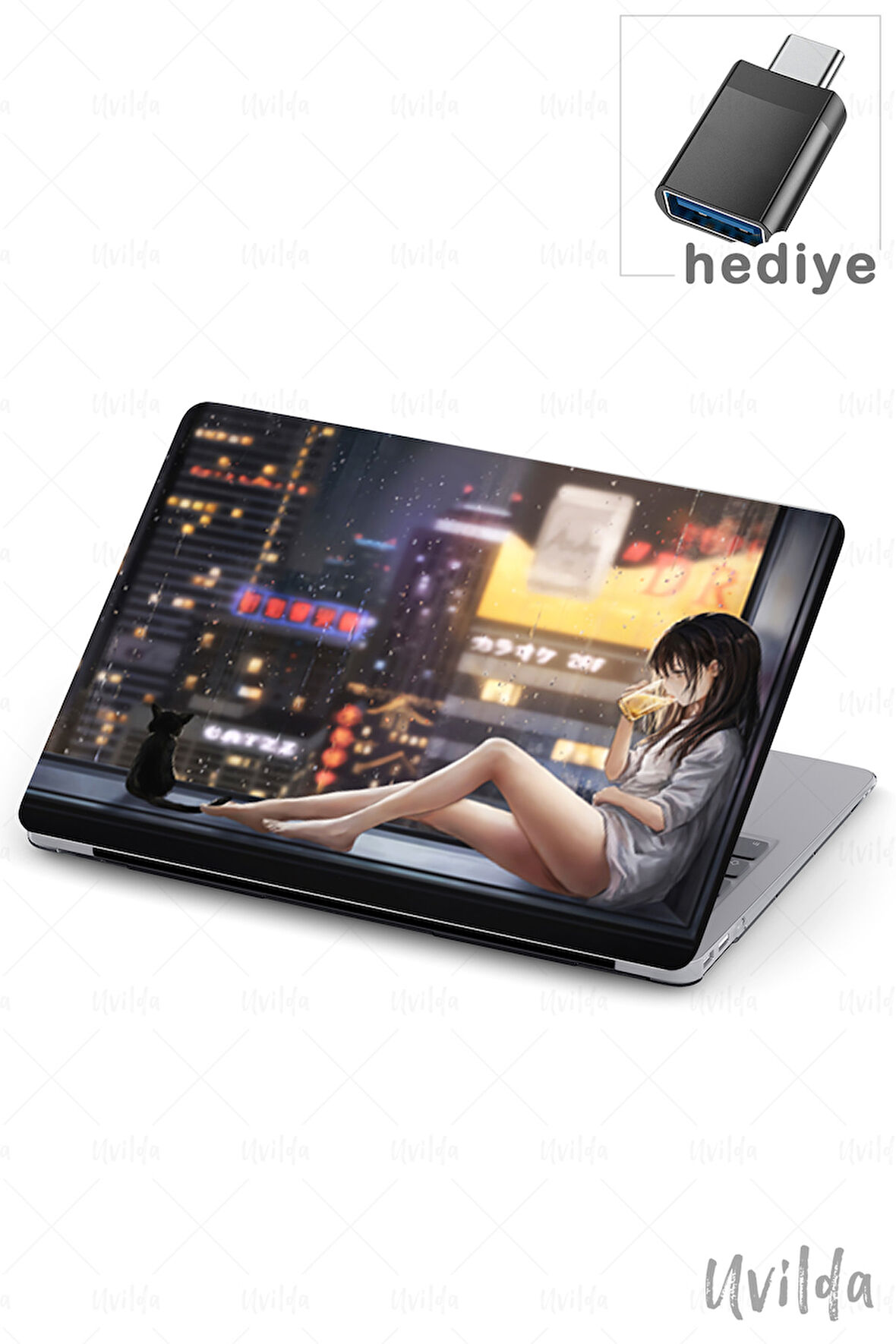 MacBook Air 13.3 A2337 A2179 A1932 uyumlu Japon-21 Notebook Msoft Çay Kedi ve Kız