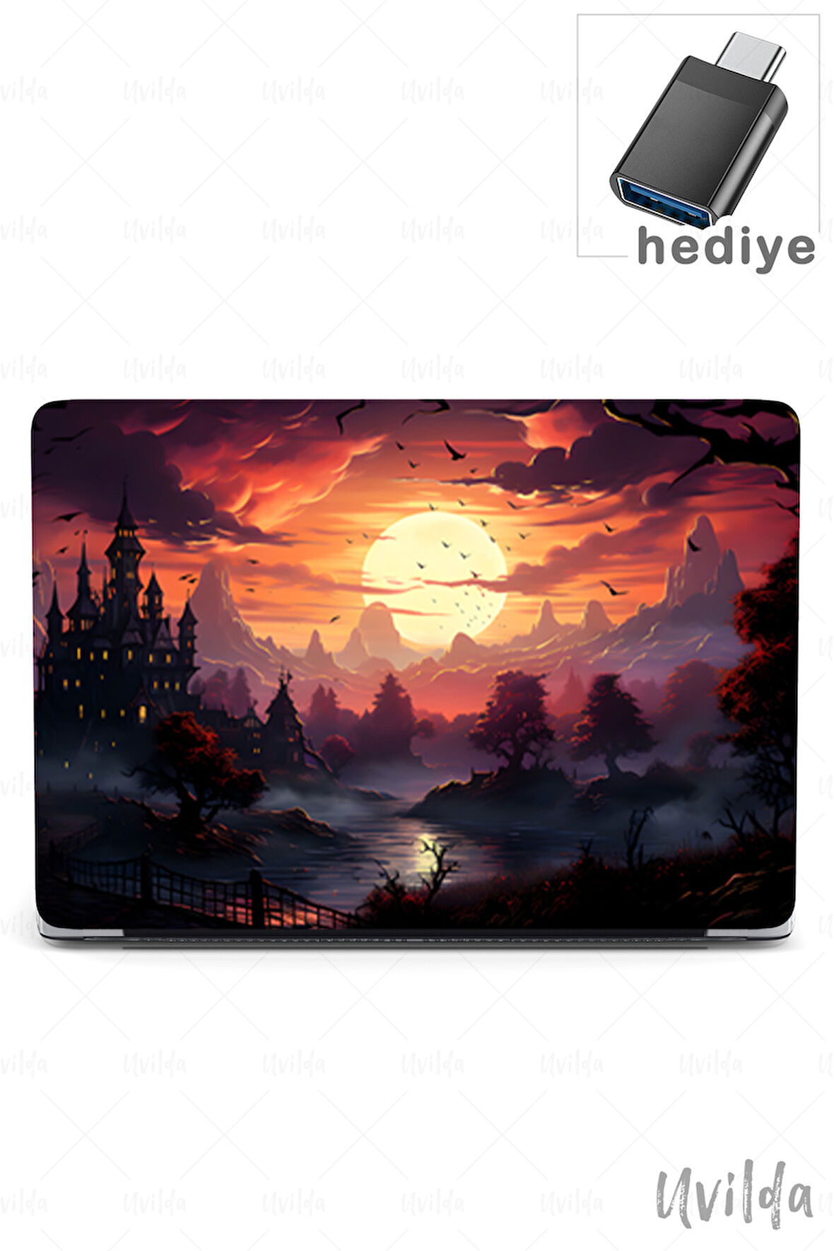 MacBook Air 13.6 A3113 A2681 uyumlu Kaos-12 PVC Msoft Kapak Cadılar Bayramı