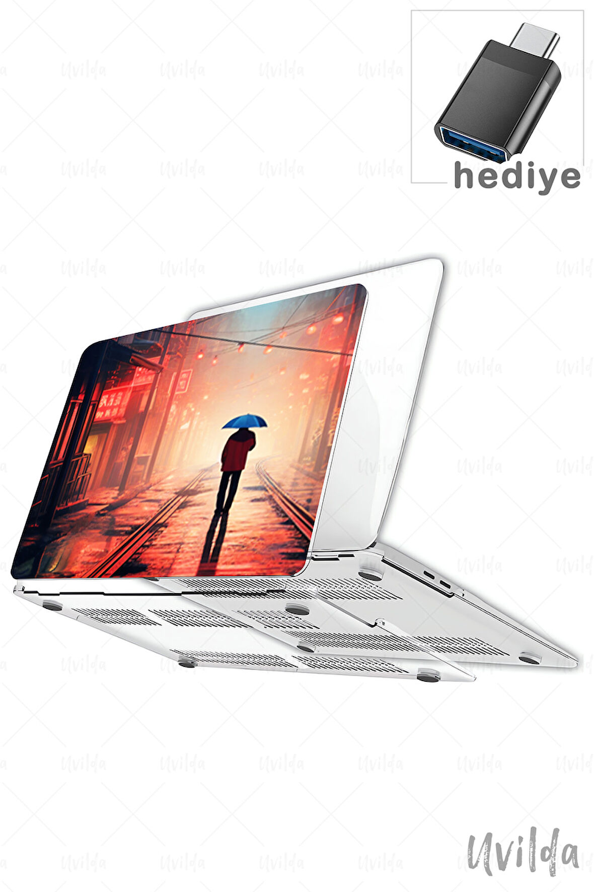 MacBook Pro 14 A3401 A3185 A3112 A2992 A2918 A2779 A2442 uyumlu Derin 7 PVC Msoft Yağmurlu Bir Gece