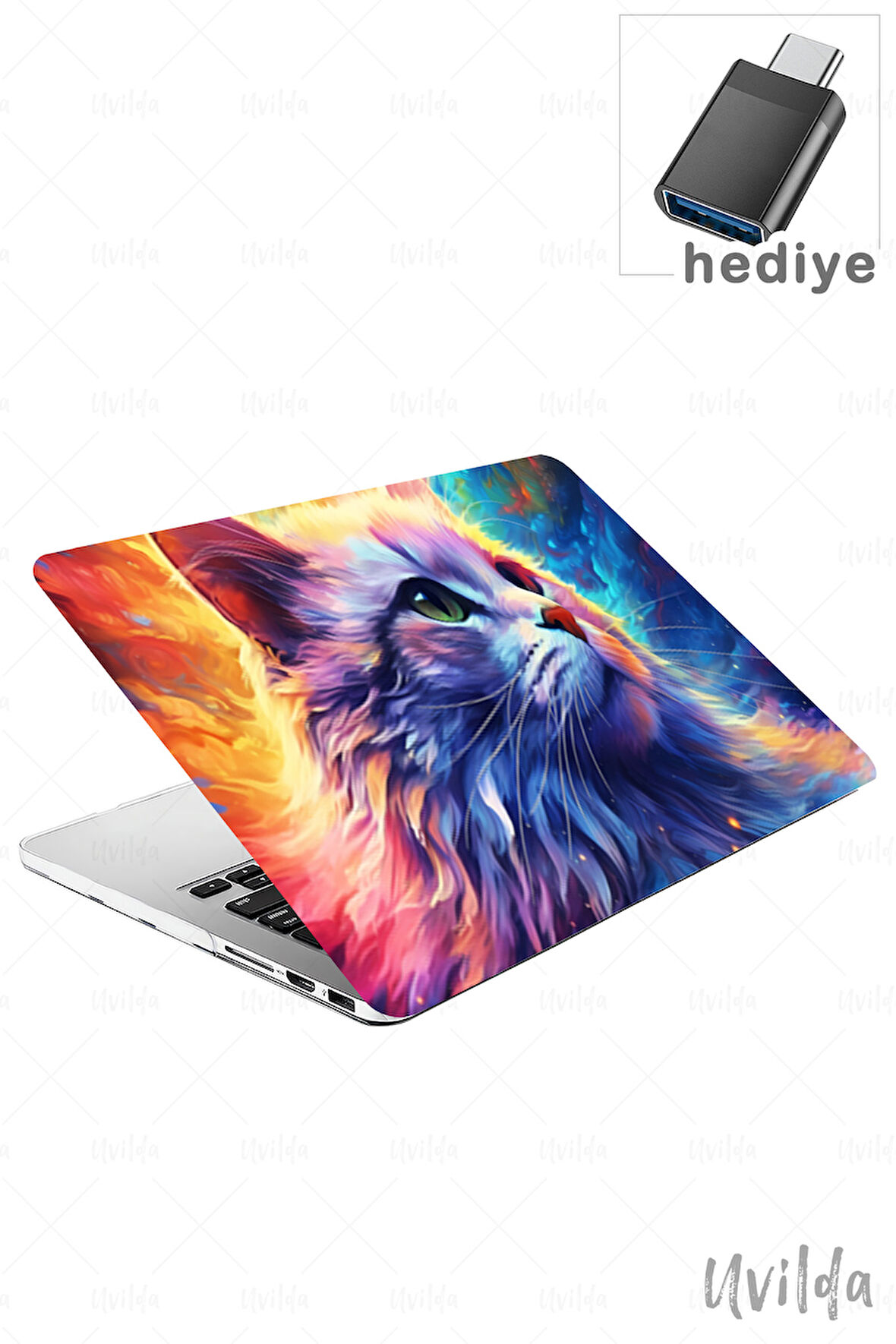 MacBook Pro 16 A2485 uyumlu Nefes-14 Msoft Premium UV Rengarenk Kedi