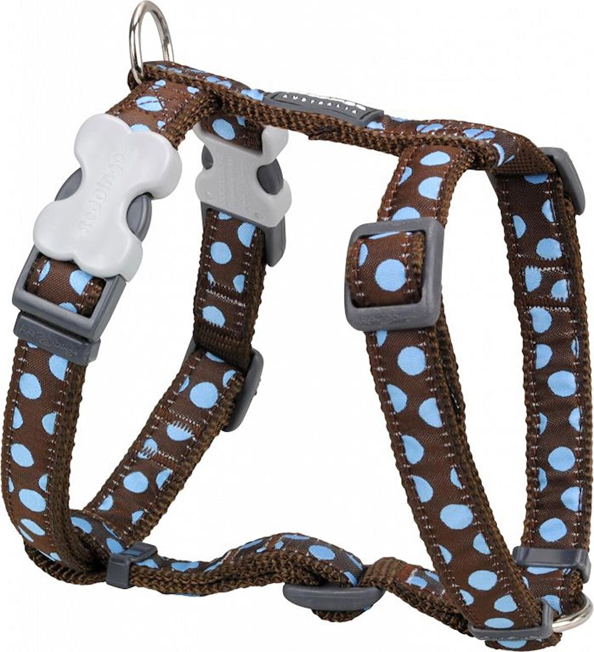 REDDİNGO KAHVERENGİ ÜZERİNE MAVİ BENEKLİ GÖĞÜS TASMASI L /25MM