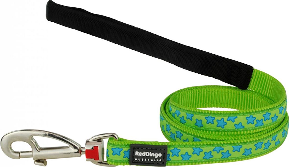 Red Dingo Lime Üzerine Turkuaz Yıldızlı Uzatma S 15mm  1.2 M-Farmapets