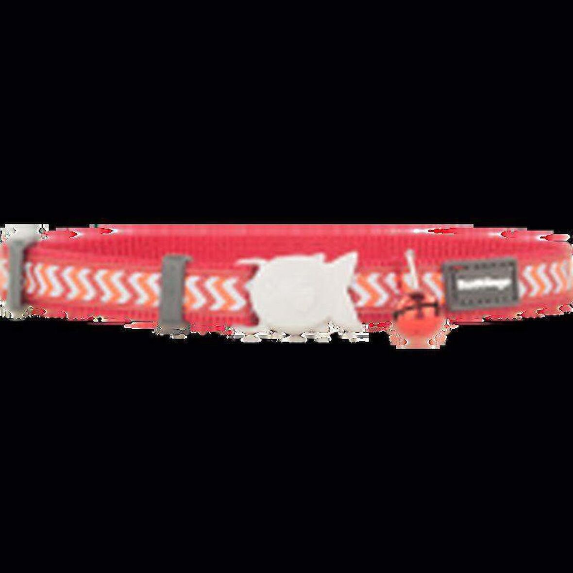 REDDİNGO REFLEKTÖRLÜ ZİGGY DESENLİ KIRMIZI KEDİ BOYUN TASMASI 12MM / 20-32 CM