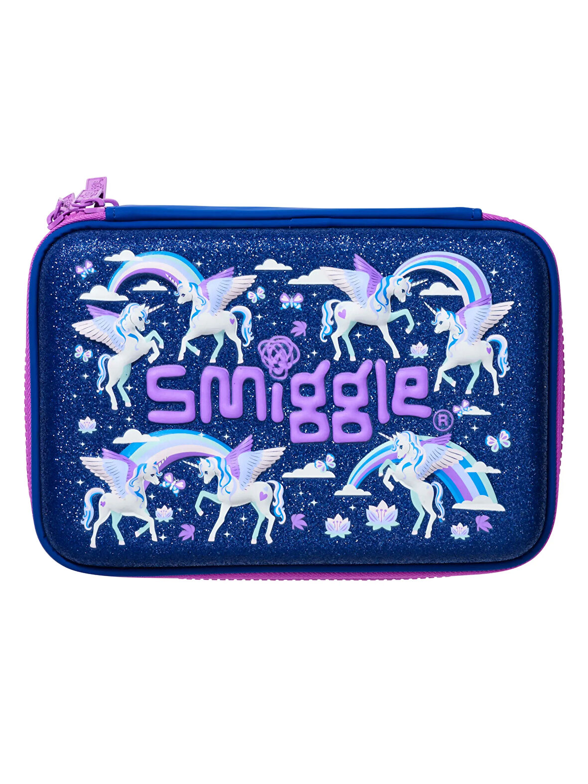 Smiggle - Away Hardtop Unicorn İki Katlı Kalem Kutusu