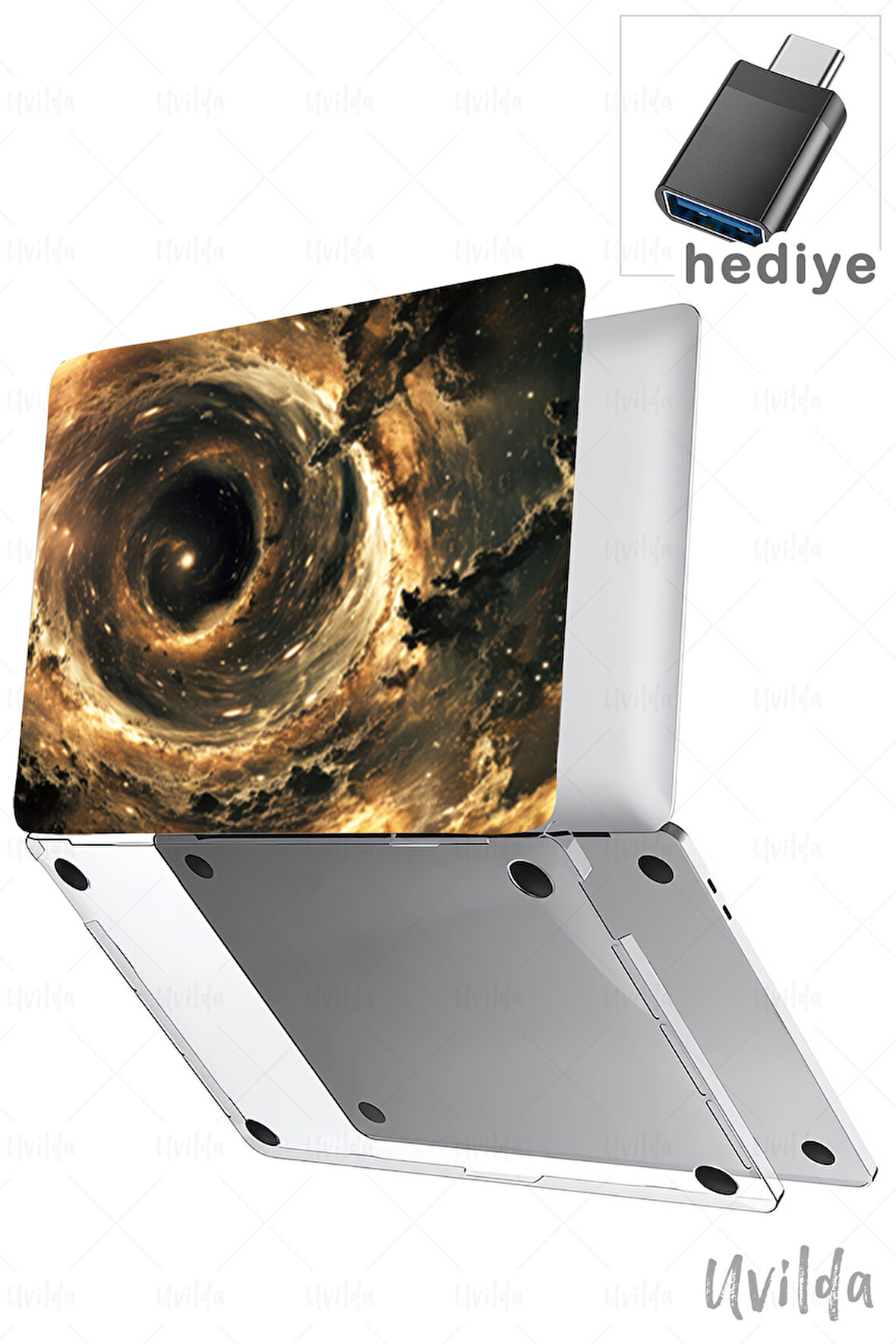 MacBook Air 15 A3114 A2941 uyumlu Nefes-18 Kapak Msoft Kara Delik