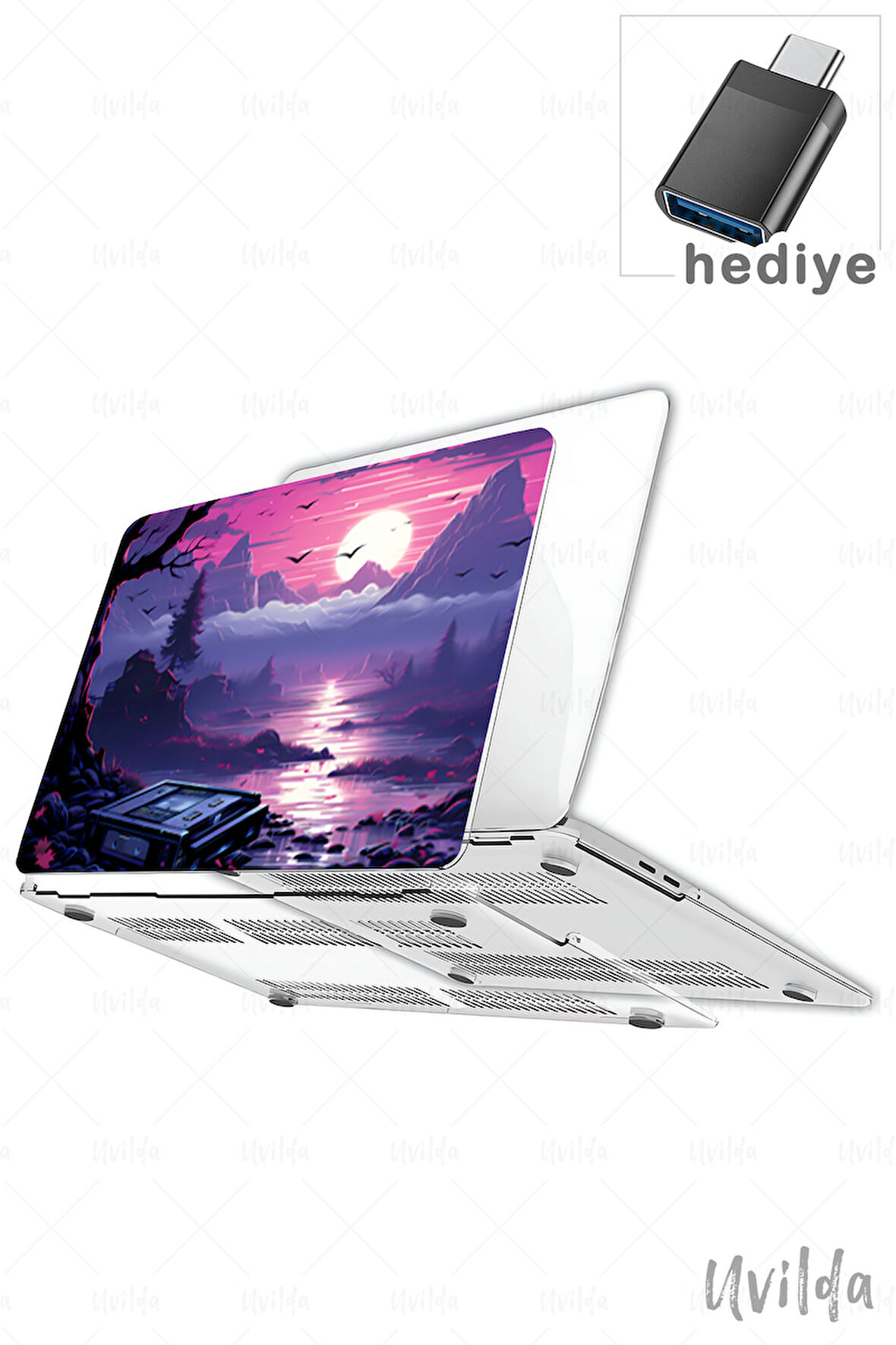 MacBook Pro 14 A3401 A3185 A3112 A2992 A2918 A2779 A2442 uyumlu Kaos-8 HD Msoft Kapak Alacakaranlık