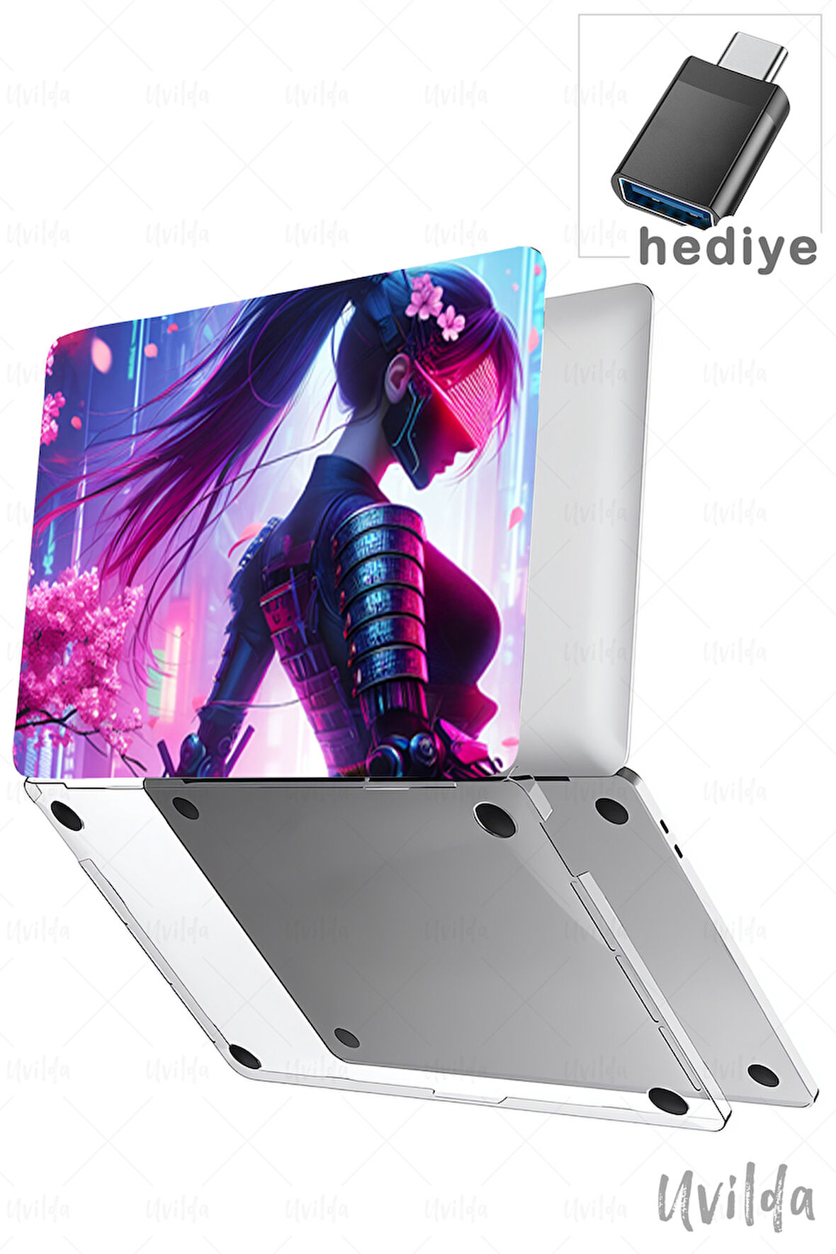 MacBook Air 15 A3114 A2941 uyumlu Japon-1 4K Msoft Kapak Cyberpunk