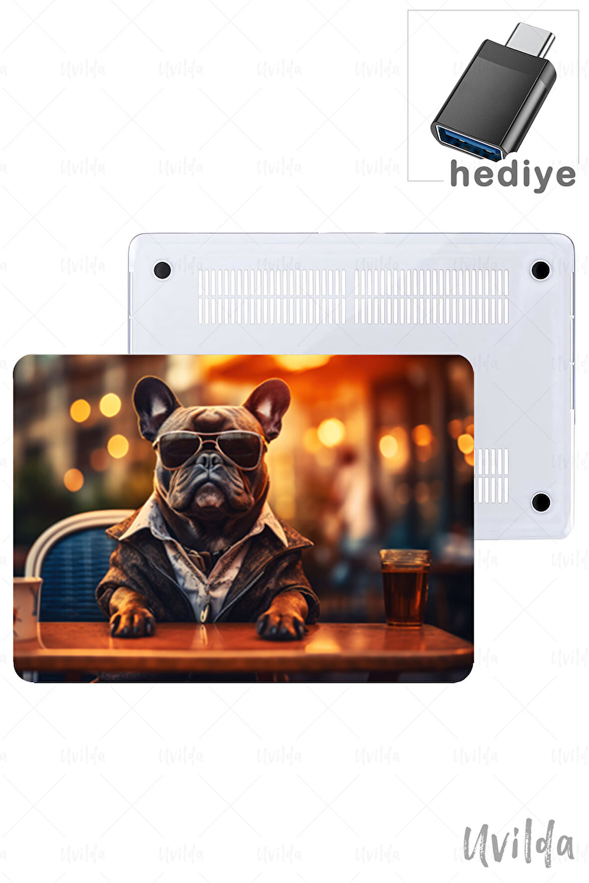 MacBook Pro 16 A2780 uyumlu Nefes-6 Msoft Fit Baskılı French Bulldog