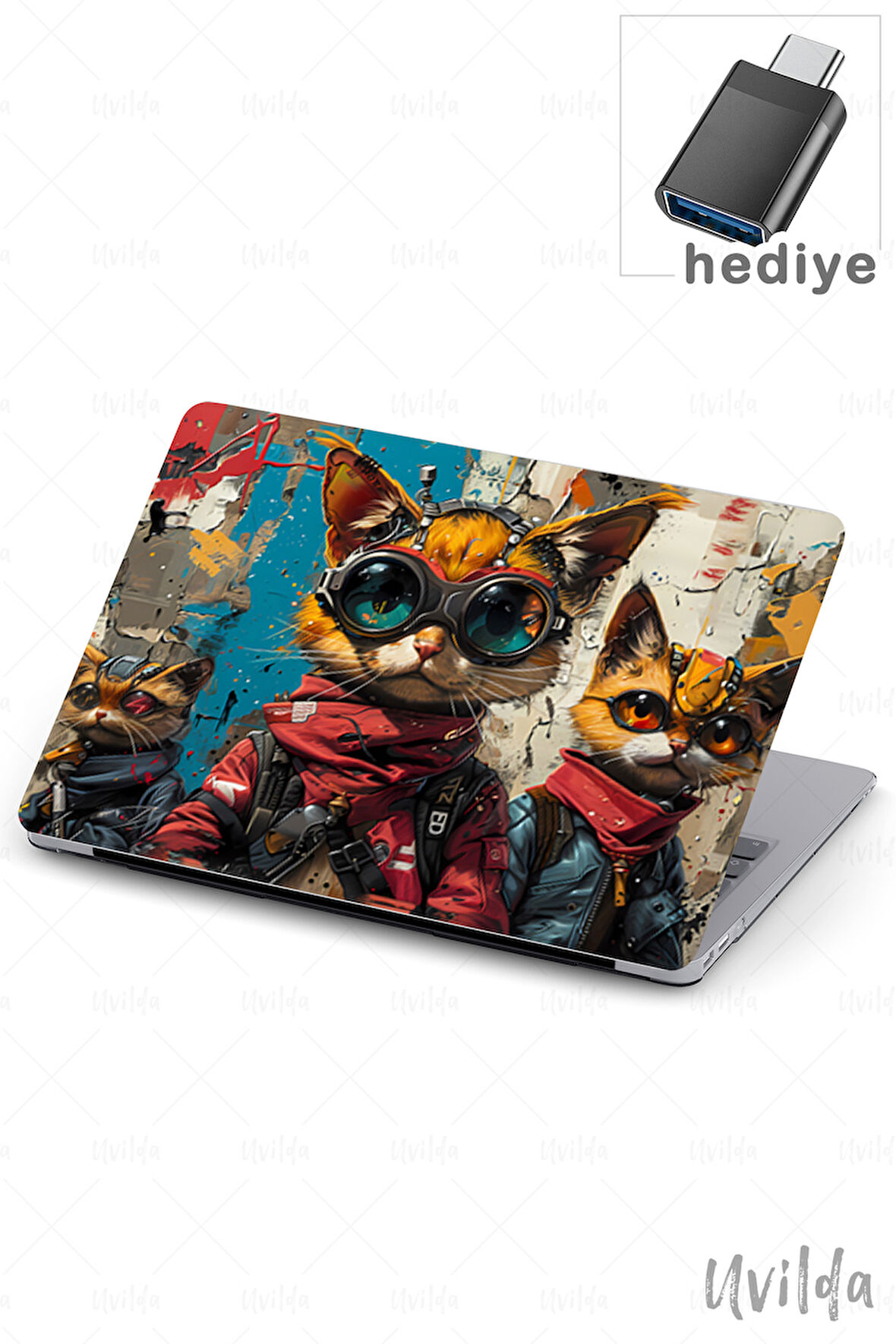 MacBook Air 13.3 A2337 A2179 A1932 uyumlu Nefes-4 Msoft Fit Baskılı Cyber Kediler