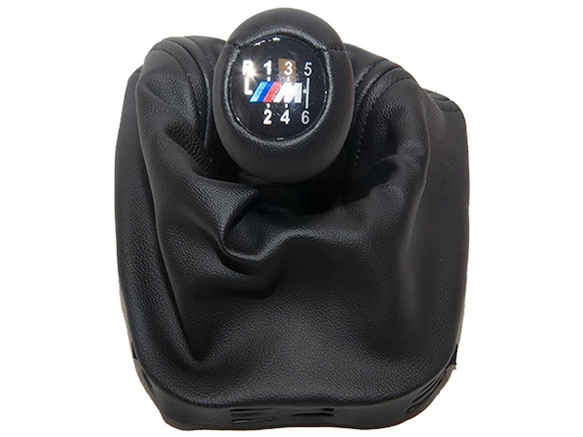 BMW Topuzlu Vites Körüğü E46 -6 İleri- Man.Şanz; Siyah Suni Deri -///M-