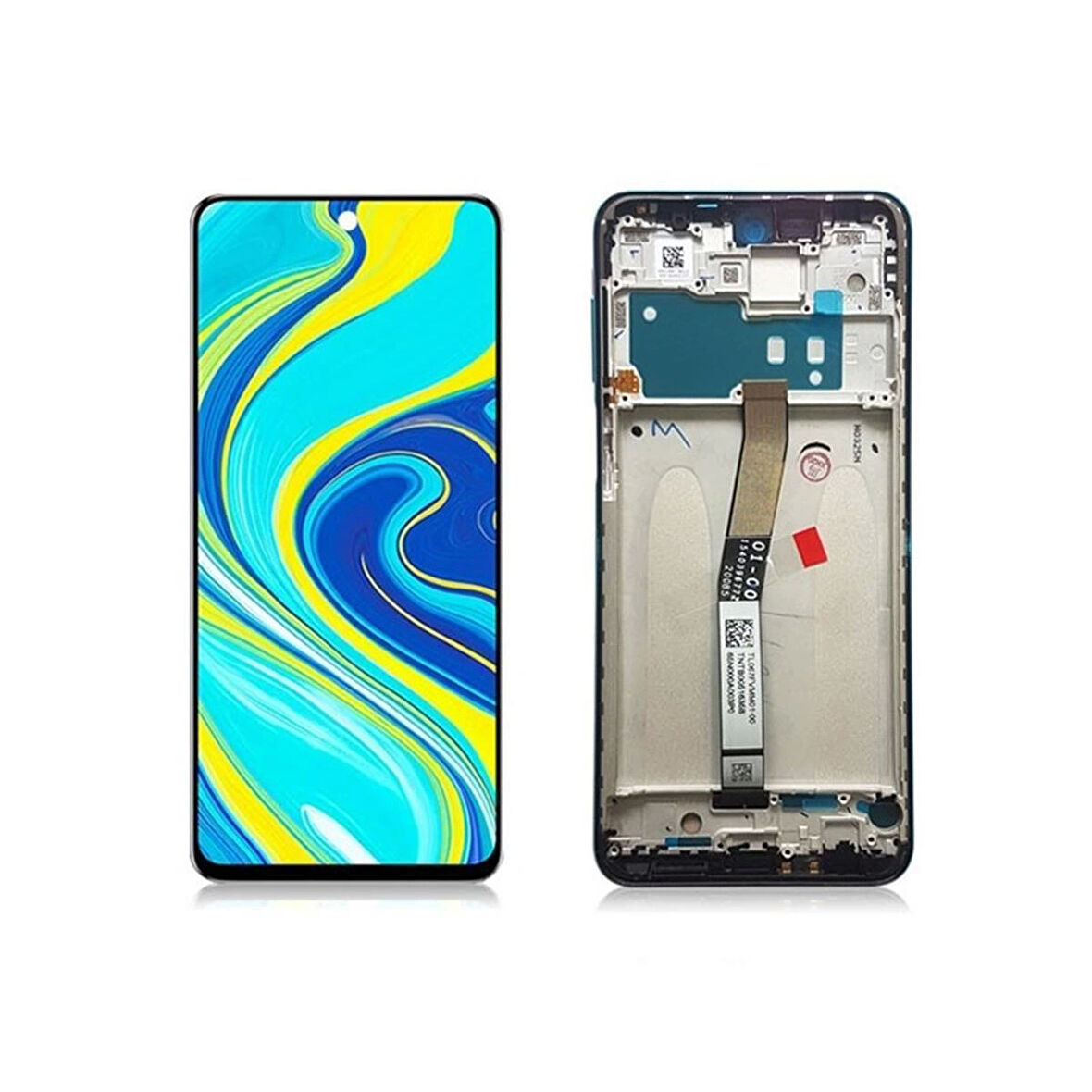 Xiaomi Uyumlu Redmi Note 9S Lcd Ekran Dokunmatik Silver Çıtalı
