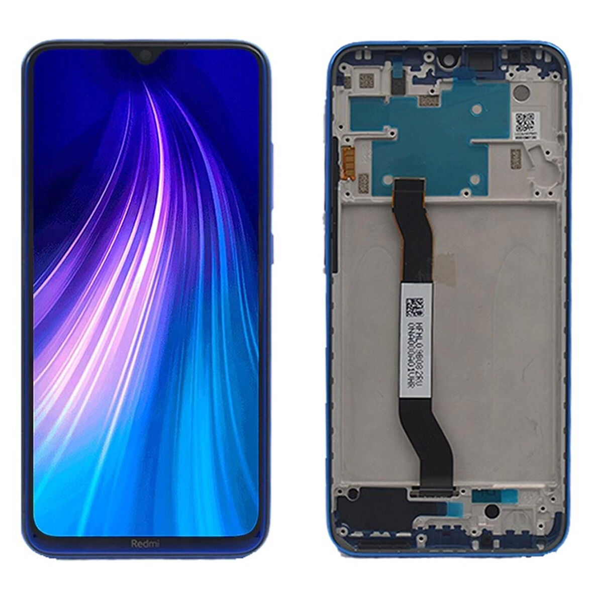 Xiaomi Uyumlu Redmi Note 8 Lcd Ekran Dokunmatik Mavi Çıtalı Servis Logo