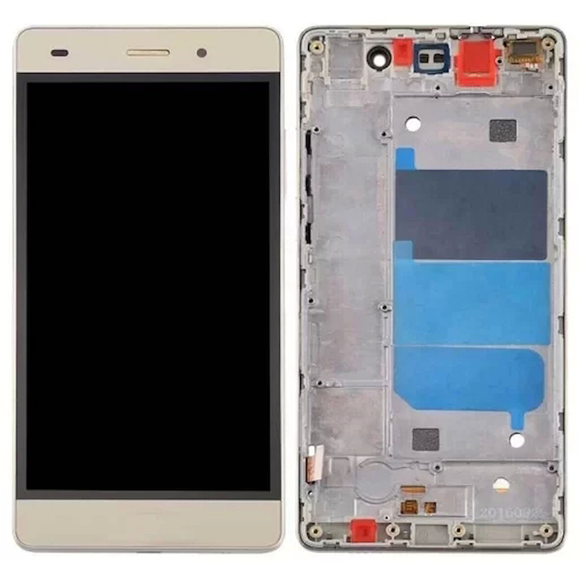 Huawei Uyumlu P8 Lite Lcd Ekran Gold Çıtalı