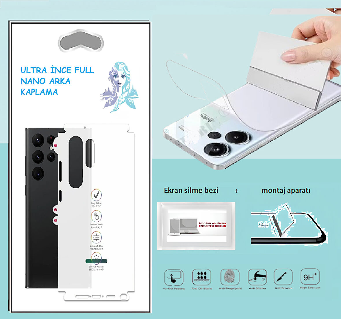Xiaomi Mİ8 Nano Full Arka Kaplama İNCE Esnek Hd Şeffaf