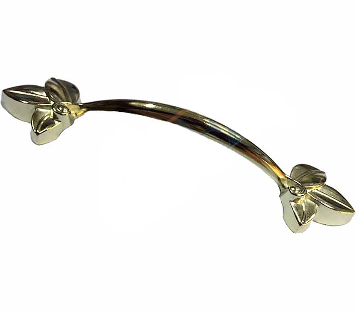 Dekoratif Zamak Yaprak Kulp - 96mm, Sarı, 100 Adet TdrTr