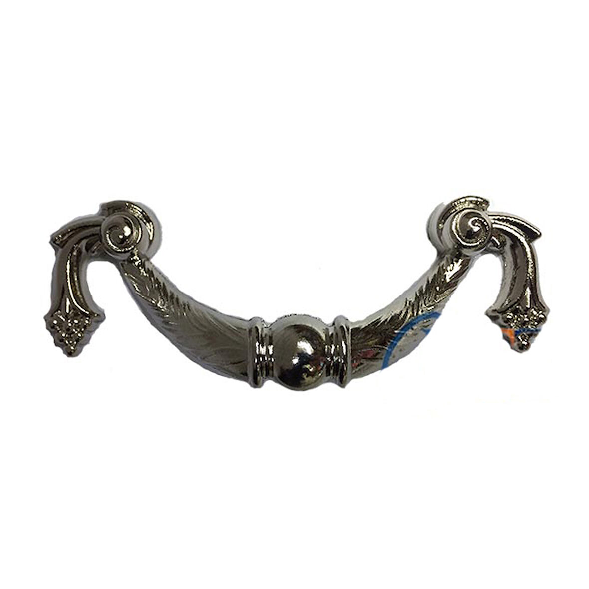 Dekoratif Zamak Üzümlü Kulp - 64mm, Nikel, 1 Adet TdrTr
