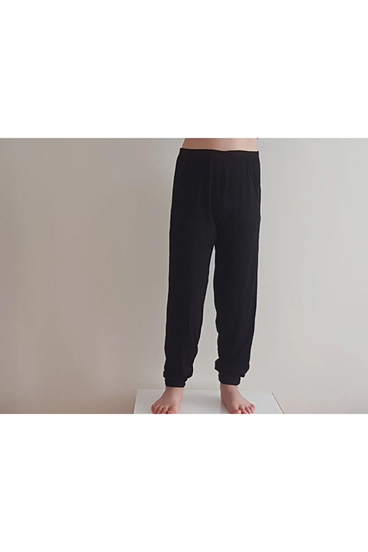 Lacivert Viscon Manşetli Çocuk Pijama Altı