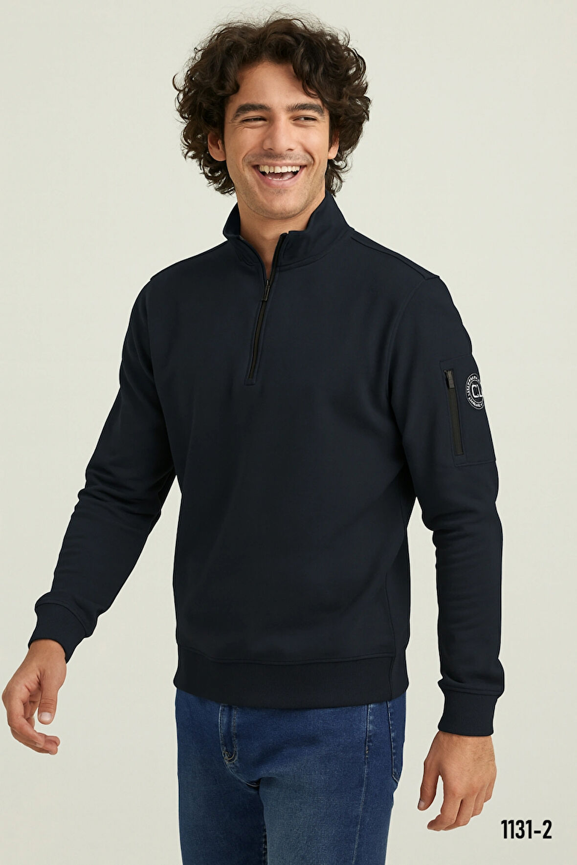 ERKEK DOUBLE FACE KUMAŞ FERMUARLI SWEAT