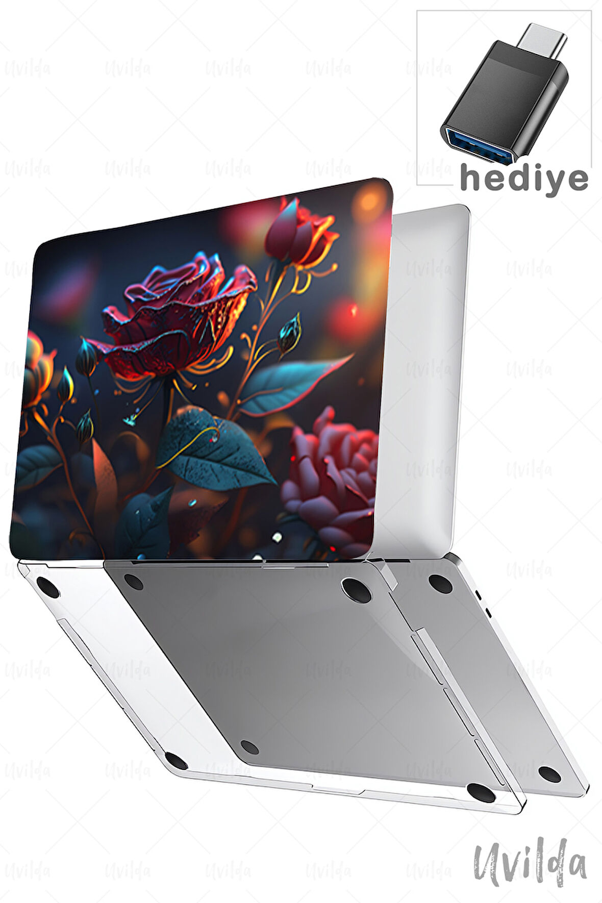 MacBook Air 15 A3114 A2941 uyumlu Derin 10 TPU Kapak Msoft Güller Tomurcuk